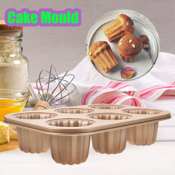 Carbon Steel Mini Cake Pan – 1/6/9-Hole Muffin & Dessert Mould
