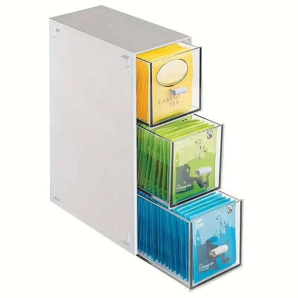1-Drawer Tea Bag Storage Box – Kitchen Counter & Cabinet Organizer