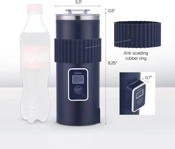 Portable Electric Coffee Maker 8oz Single Serve – Blue