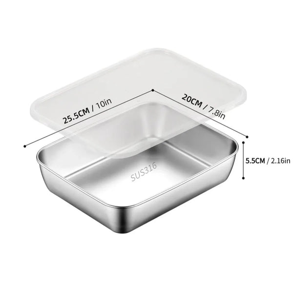 Stainless Steel Rectangle Food Serving Tray