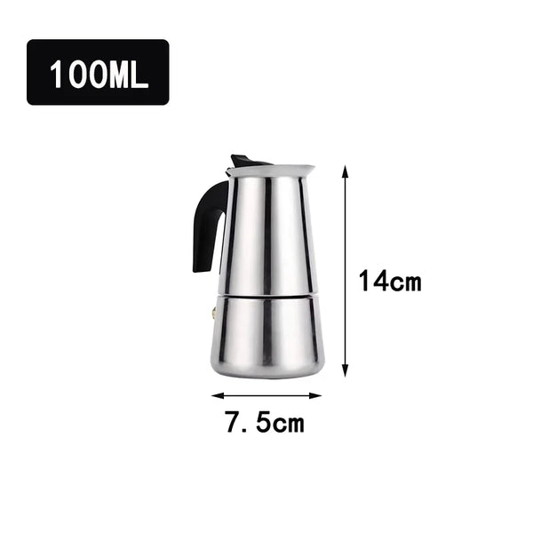Stainless Steel Moka Pot – Italian Espresso Maker 2–12 Cups