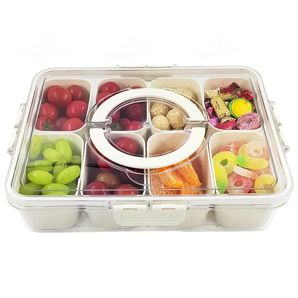 4/8 Grid Snack Box – Portable Food Storage & Travel Organizer with Lid