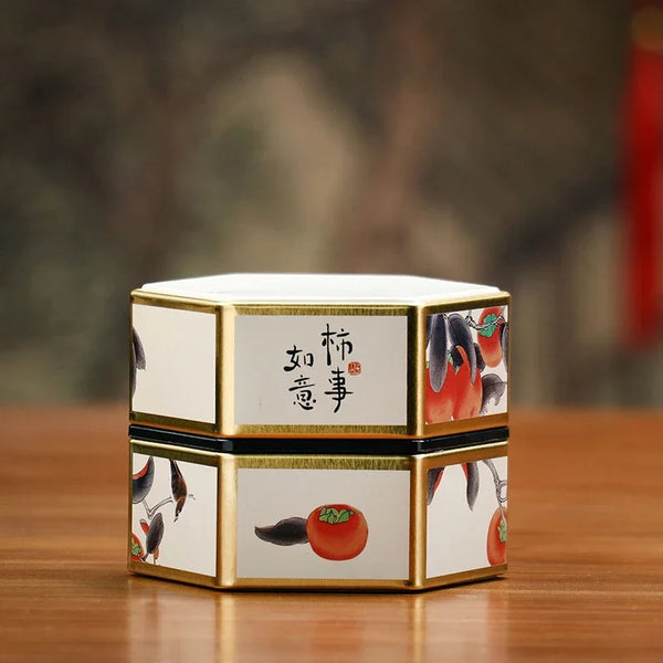 Hexagonal Tea Tin Can – Sealed Chinese Tinplate Tea Storage Box
