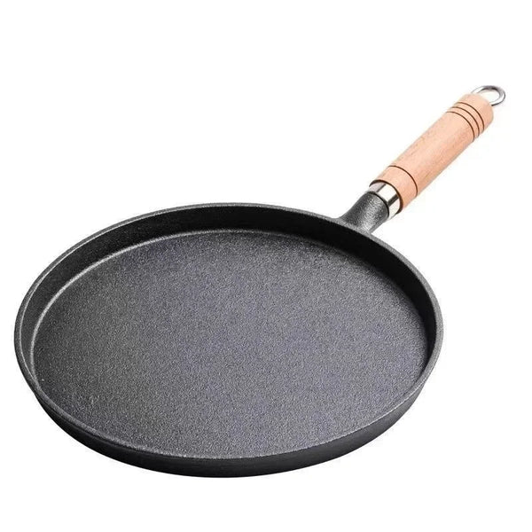 26cm Cast Iron Frying Pan – Nonstick Skillet for Eggs, Pancakes & Steak