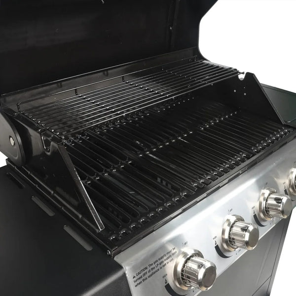 4-Burner Outdoor BBQ Propane Gas Grill with Side Burner