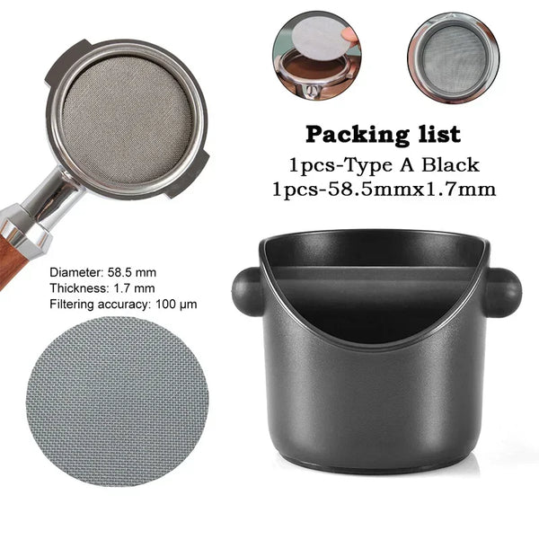 Coffee Knock Box – Shock-Absorbent Espresso Grind Waste Bin