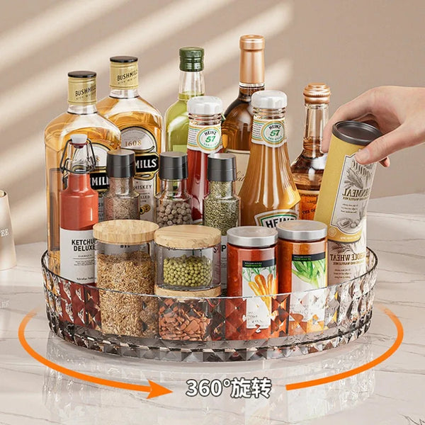 360° Rotating Spice Rack – Non-Slip Kitchen Cabinet & Counter Organizer