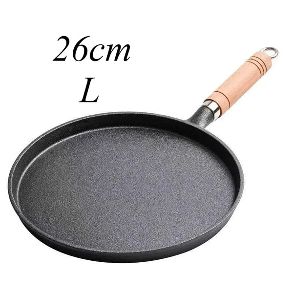 26cm Cast Iron Frying Pan – Nonstick Skillet for Eggs, Pancakes & Steak