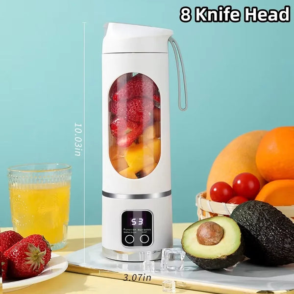 2025 Mini Electric Juicer – Rechargeable Ice Crusher & 450ml Juice Cup with Digital Display