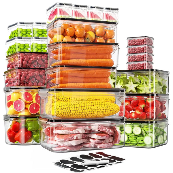 50-Piece Food Storage Container Set – Plastic Meal Prep & Pantry Organizer