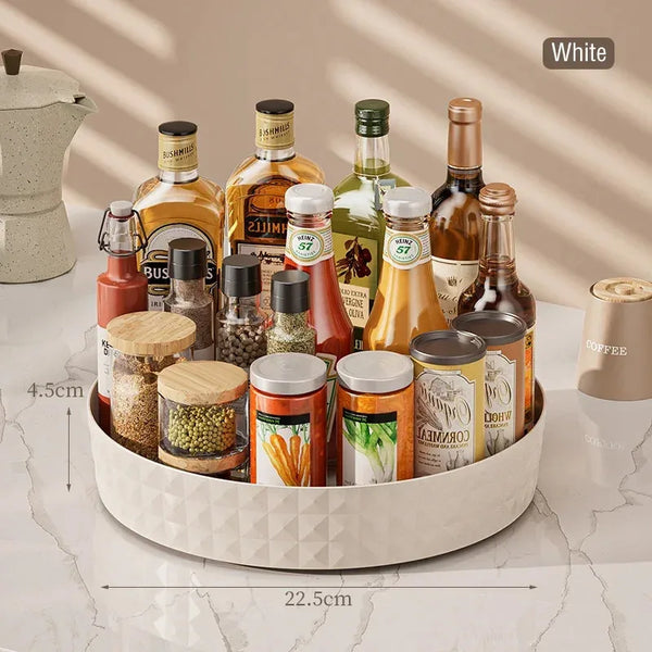 360° Rotating Spice Rack – Non-Slip Kitchen Cabinet & Counter Organizer