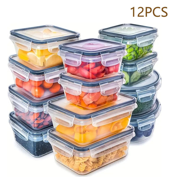 12-Piece Airtight Food Container Set – BPA-Free & Microwave Safe