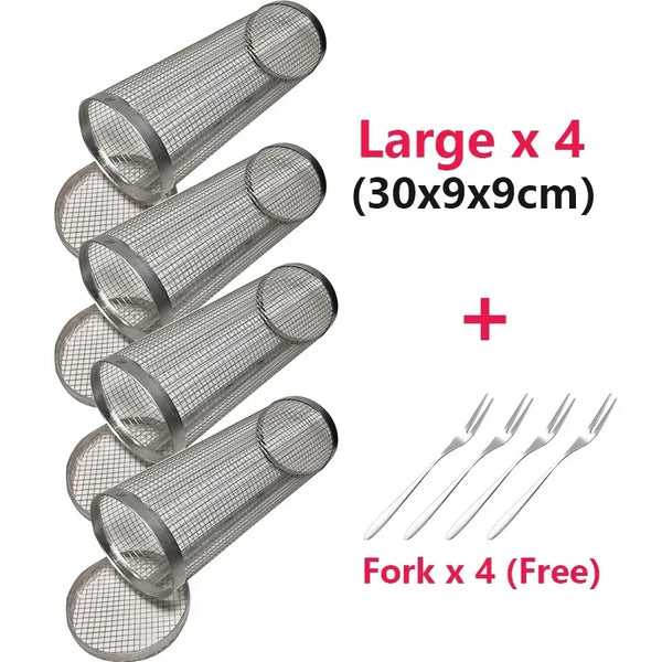 Rolling BBQ Grill Basket – Stainless Steel