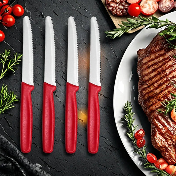 Stainless Steel Serrated Steak & Bread Knife Set (4/6/8 Pcs)