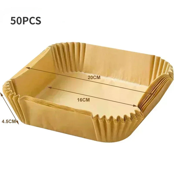 50/100pcs Air Fryer Liners – Nonstick Disposable Baking Parchment Paper