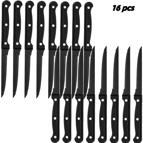 Steak Knives Set – Full Tang Stainless Steel Serrated Dinner Knives