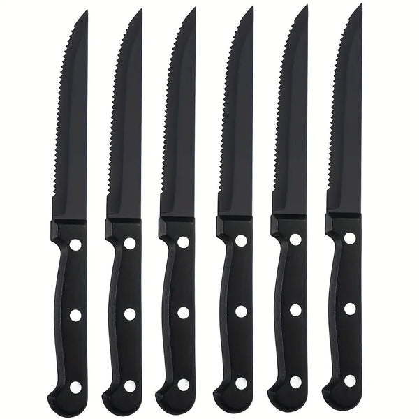 Steak Knives Set – Full Tang Stainless Steel Serrated Dinner Knives